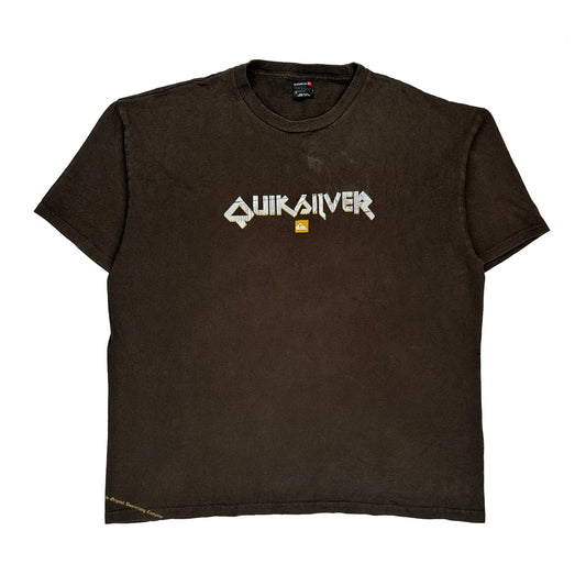 Quiksilver Graphic T-Shirt - XL Brown Cotton