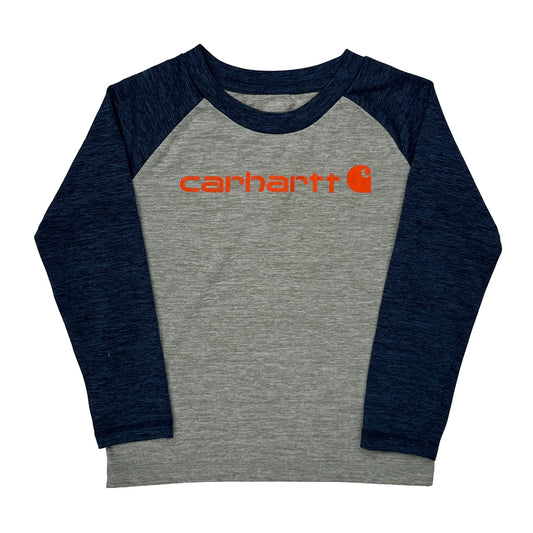 Age 3 Carhartt Long Sleeve T-Shirt - XS Grey Cotton