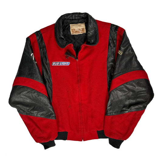 Professional Bull Riders Unbranded Bud Light Jack Daniel'S Patch Bomber Jacket - XL Red Polyester