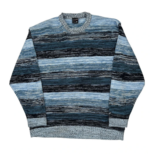 Southpole Striped Jumper - XL Blue Acrylic