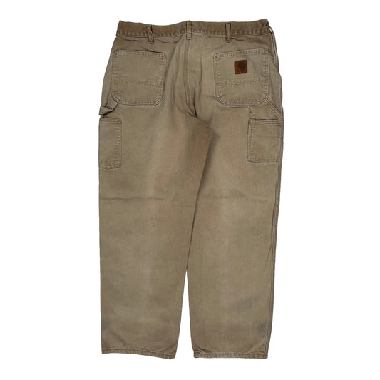Carhartt Carpenter Trousers - 38W 30L Beige Cotton