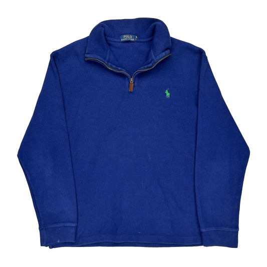 Polo By Ralph Lauren 1/4 Zip - 2XL Blue Cotton