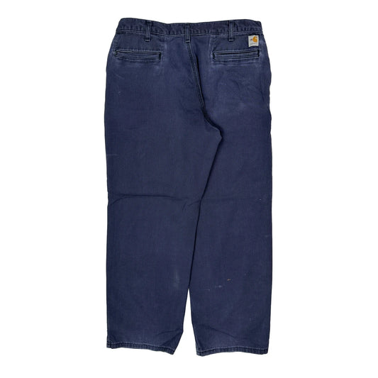 Carhartt Trousers - 34W 28L Blue Cotton