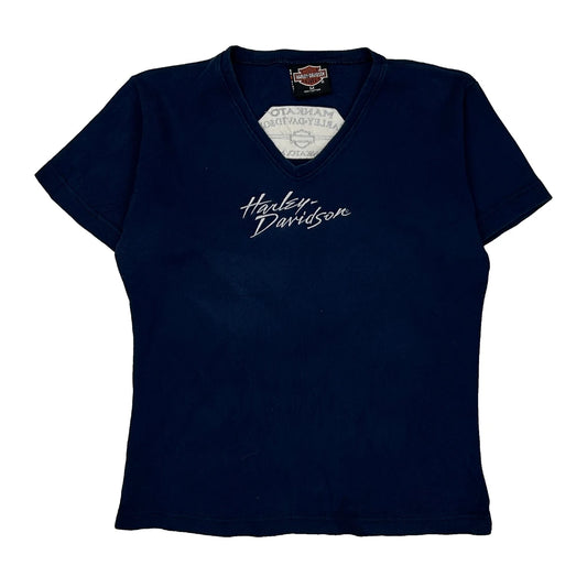 Mankato, Mn Harley Davidson T-Shirt - Medium Blue Cotton