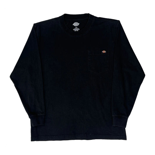 Dickies Long Sleeve T-Shirt - Large Black Cotton