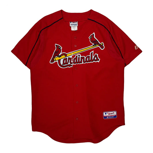 90S Made In USA Majestic Cardinals Jersey - Large Red Polyester