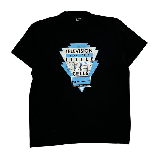 Vintage Wisconsin Public Television Fruit Of The Loom Single Stitch T-Shirt - XL Black Cotton Blend