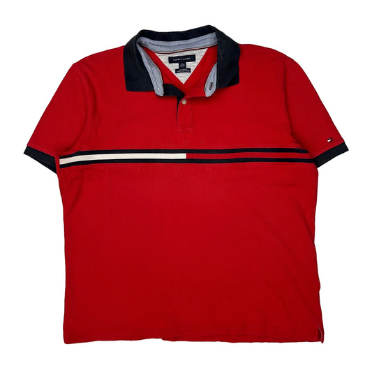 Tommy Hilfiger Polo Shirt - XL Red Cotton