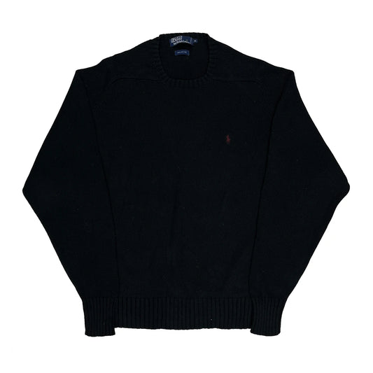 Polo By Ralph Lauren Chunky Knit Jumper - XL Black Cotton