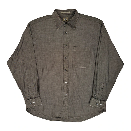 Calvin Klein Shirt - Large Brown Cotton