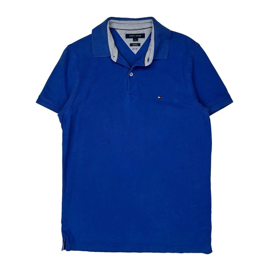 Vintage Tommy Hilfiger Slim Fit Polo Shirt - Medium Blue Cotton