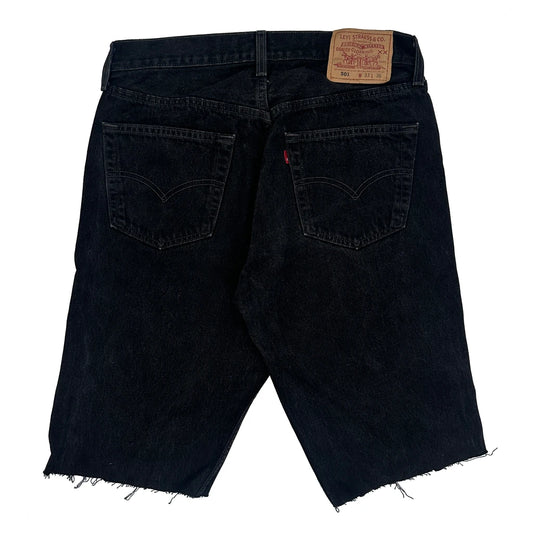 Levis Denim Shorts - 32W 13L Black Denim