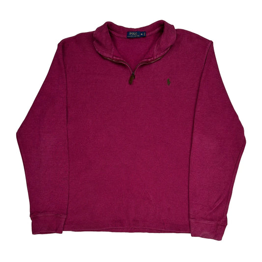 None Polo By Ralph Lauren 1/4 Zip - XL Red Cotton