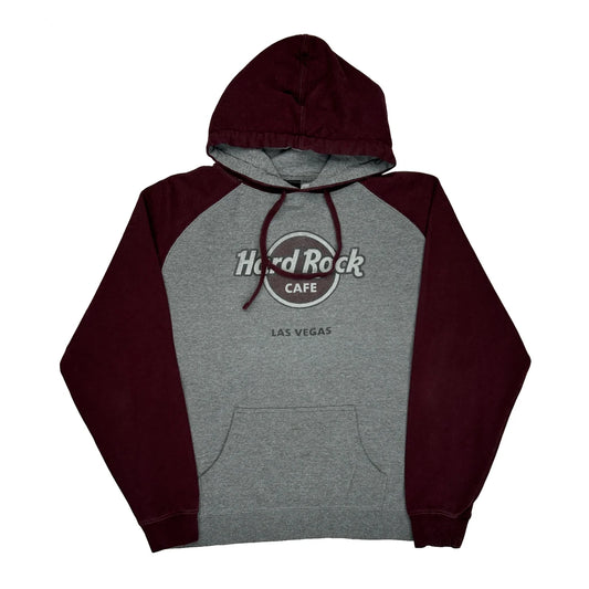 Las Vegas Hard Rock Cafe Reglan Hoodie - Medium Burgundy Cotton Blend