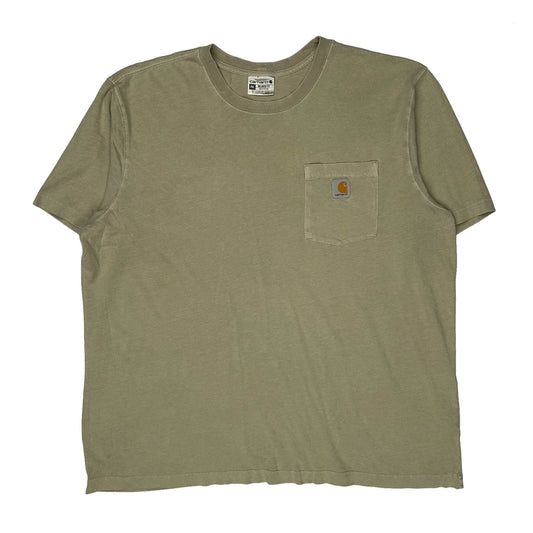 Carhartt T-Shirt - 2XL Khaki Cotton