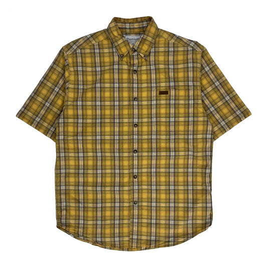 Carhartt Checked Short Sleeve Shirt - Medium Yellow Cotton