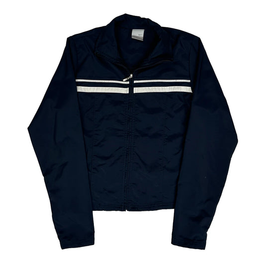 Nike Striped Track Jacket - Small Navy Nylon