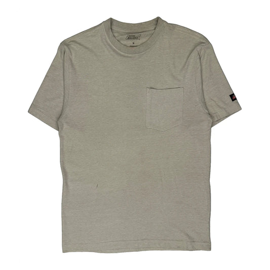 Vintage Dickies T-Shirt - Medium Beige Cotton Blend