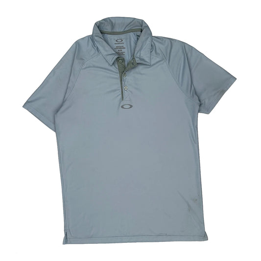 Vintage Oakley Polo Shirt - Medium Blue Polyester