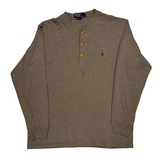 Vintage Polo By Ralph Lauren Long Sleeve T-Shirt - Medium Brown Cotton