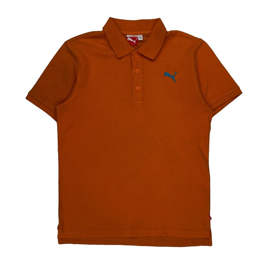 Vintage Puma Polo Shirt - Small Orange Cotton