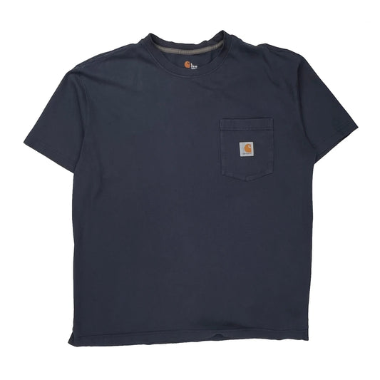 Carhartt T-Shirt - Large Navy Cotton