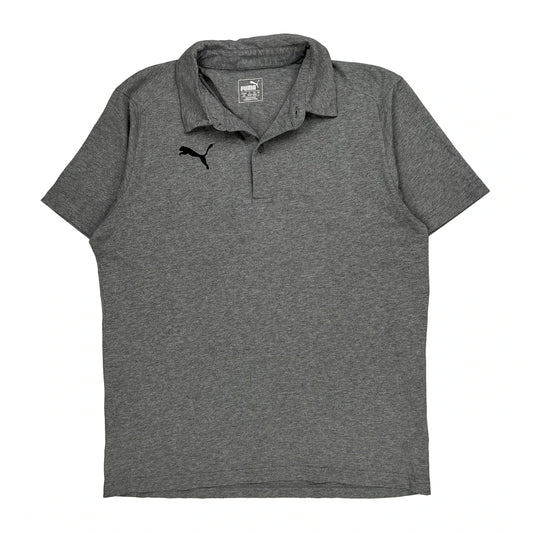 Vintage Puma Polo Shirt - Large Grey Cotton