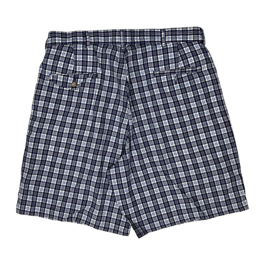 Vintage Made In USA Polo By Ralph Lauren Checked Chino Shorts - 34W 6L Blue Cotton