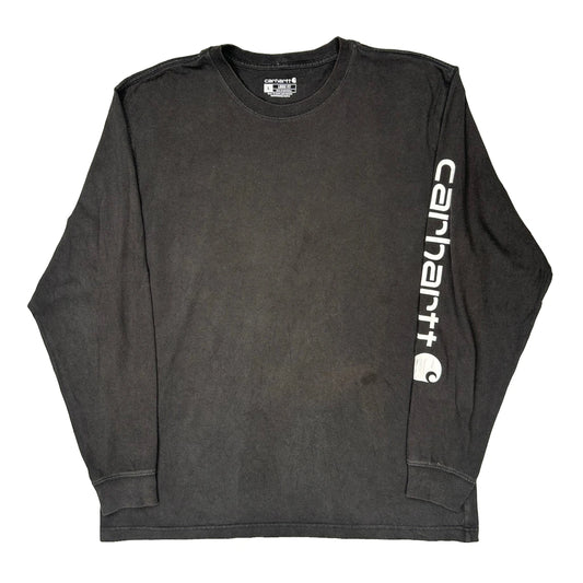 Carhartt Long Sleeve T-Shirt - Large Black Cotton