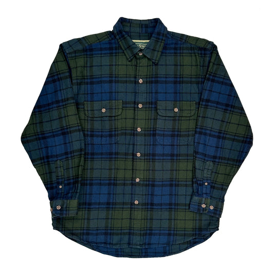 Field & Stream Checked Flannel Shirt - Large Blue Cotton
