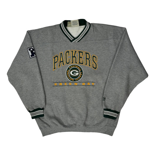 Green Bay Packers Lee Graphic Sweatshirt - Large Grey Polyester Blend