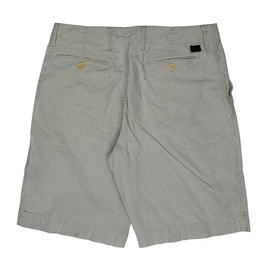 Vintage Lacoste Pinstripe Chino Shorts - 32W 9L Grey Cotton