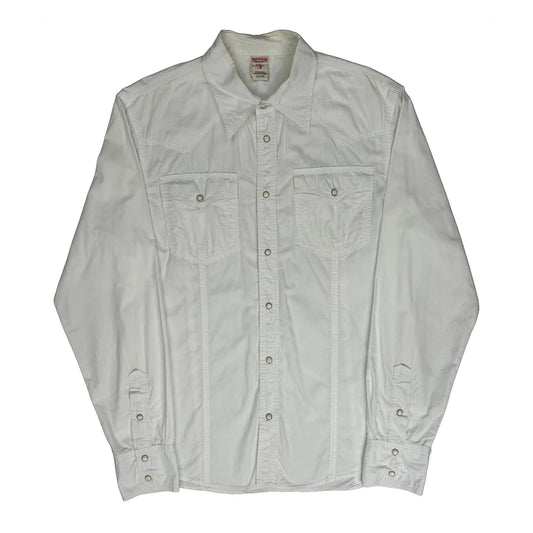 True Religion Pearl Snap Shirt - 2XL White Cotton