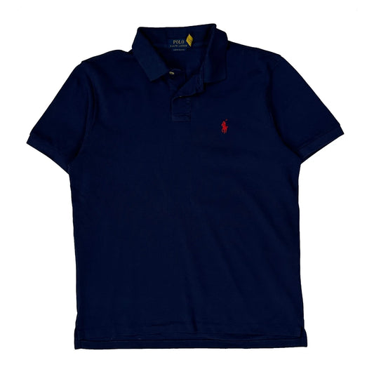 Polo By Ralph Lauren Slim Fit Polo Shirt - Large Navy Cotton