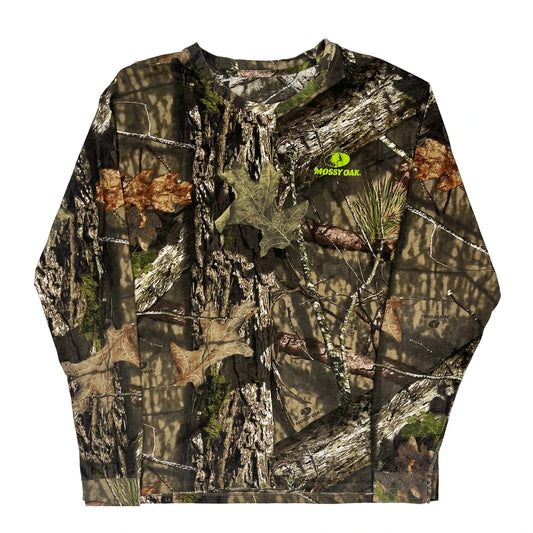 Mossy Oak Camo Long Sleeve T-Shirt - 2XL Camo Cotton Blend
