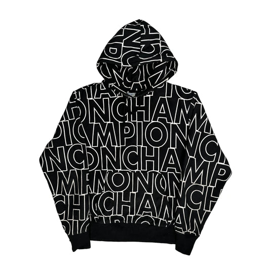 Reverse Weave Champion Spellout Hoodie - XL Black Cotton