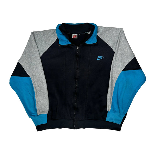 Nike Track Jacket - 2XL Navy Cotton Blend