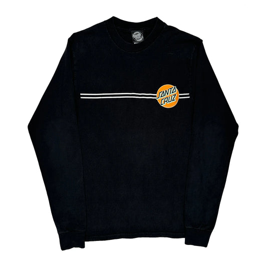 Skateboarding Santa Cruz Graphic Long Sleeve T-Shirt - Small Black Cotton