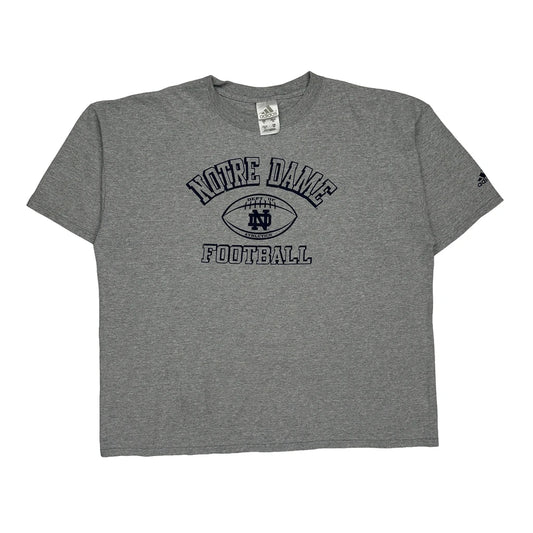 Notre Dame Football Adidas College T-Shirt - XL Grey Cotton