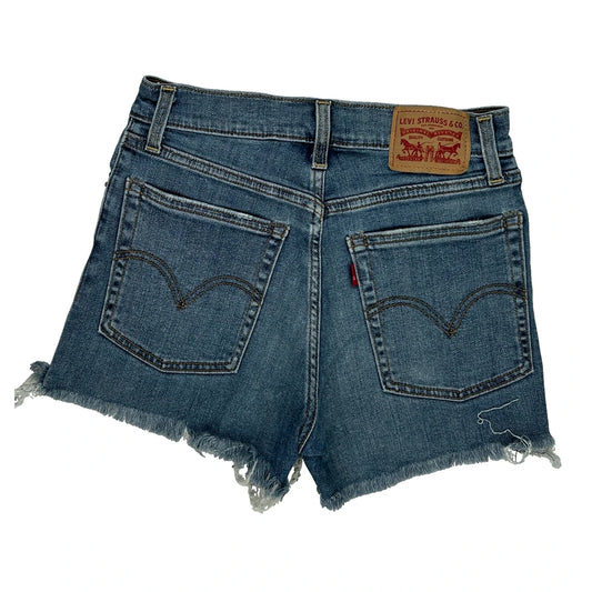 Levis Denim Shorts - 26W UK 6 Blue Denim