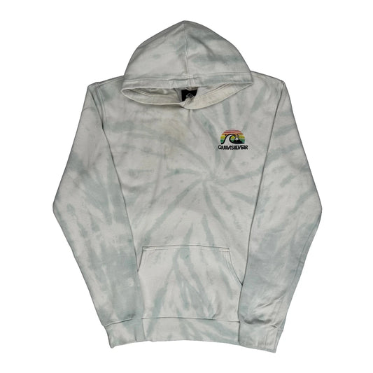 Quiksilver Tie-Dye Hoodie - Medium White Cotton