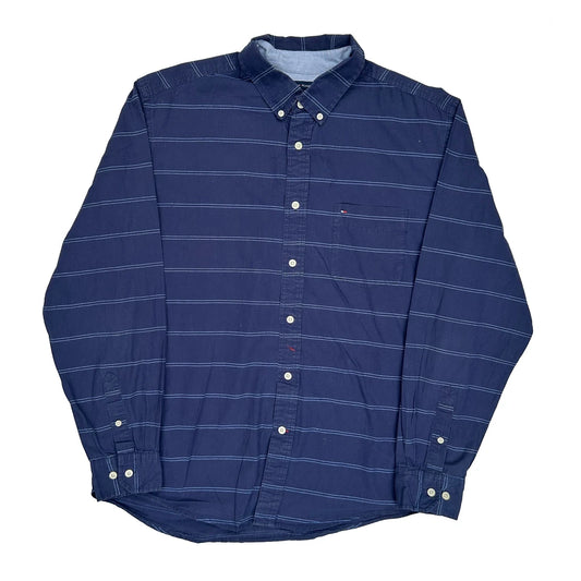 Tommy Hilfiger Striped Shirt - Large Blue Cotton