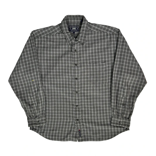 Levis Checked Shirt - XL Grey Cotton