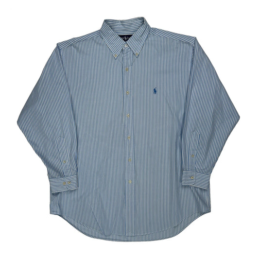 Yarmouth Ralph Lauren Striped Shirt - Large Blue Cotton