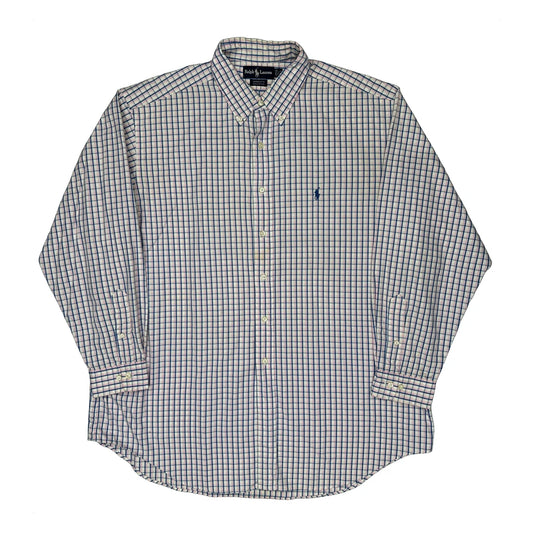 Yarmouth Ralph Lauren Checked Shirt - XL Cream Cotton