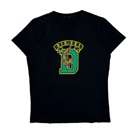 Diesel Graphic T-Shirt - Medium Black Cotton