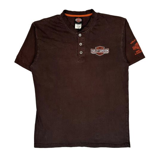 Vintage Harley Davidson T-Shirt - Large Brown Cotton