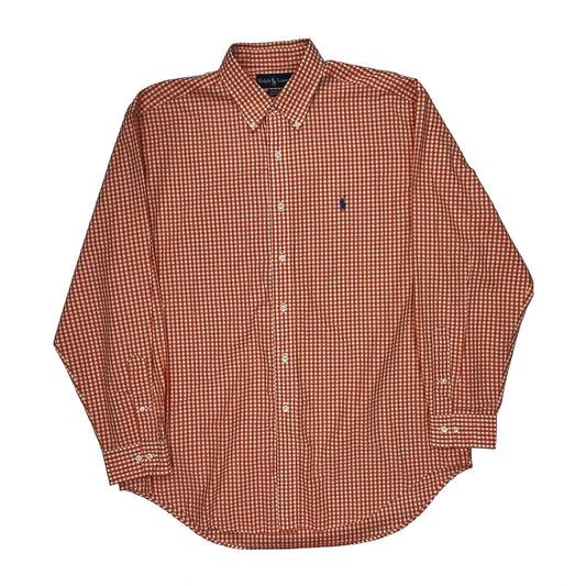 Ralph Lauren Checked Shirt - Large Orange Cotton