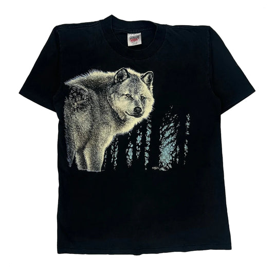 Oneita Single Stitch T-Shirt - Large Black Cotton