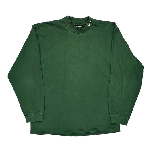 Nike Long Sleeve T-Shirt - Large Green Cotton